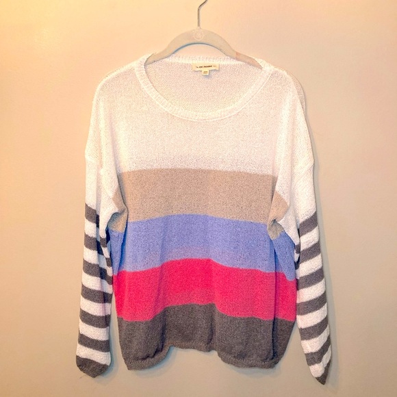 Pink Lily lightweight striped sweater S/M - Picture 1 of 5